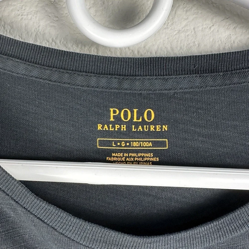 Polo Ralph Lauren T-shirt Men's Large Blue Gray Graphic Manhattan‎